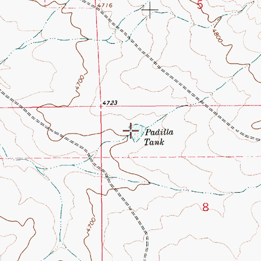 Topographic Map of Padilla Tank, NM
