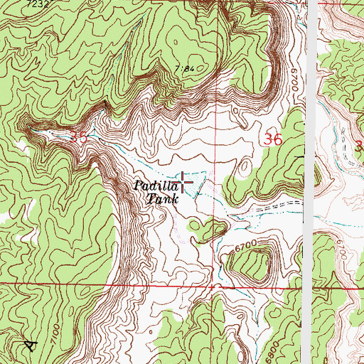 Topographic Map of Padilla Tank, NM