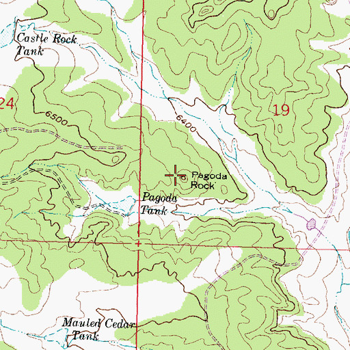 Topographic Map of Pagoda Rock, NM