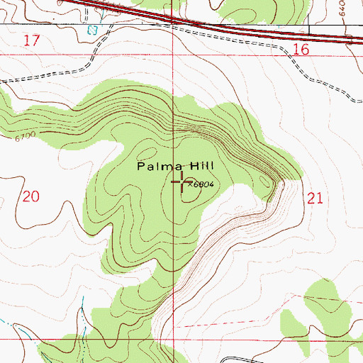 Topographic Map of Palma Hill, NM
