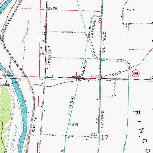 Topographic Map of Palmer Lateral, NM