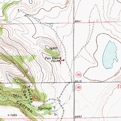Topographic Map of Palo Blanco Church, NM