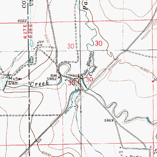 Topographic Map of Palo Blanco Creek, NM