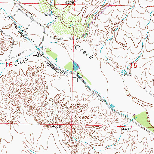 Topographic Map of Palomas Community Ditch, NM