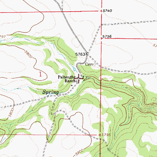 Topographic Map of Paltenghe Ranch, NM