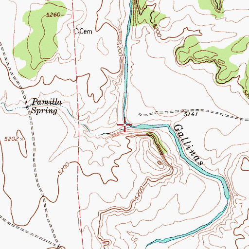 Topographic Map of Pamilla Creek, NM