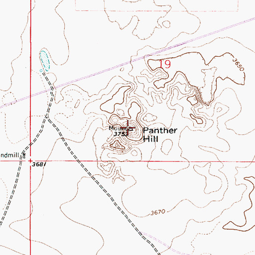 Topographic Map of Panther Hill, NM