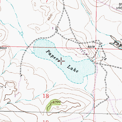 Topographic Map of Papers Lake, NM