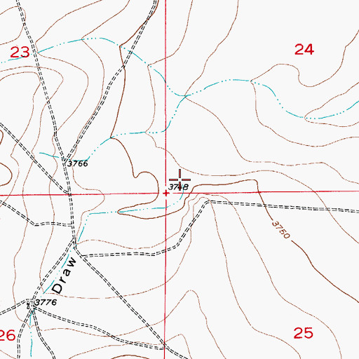 Topographic Map of Paris Dainwood Draw, NM