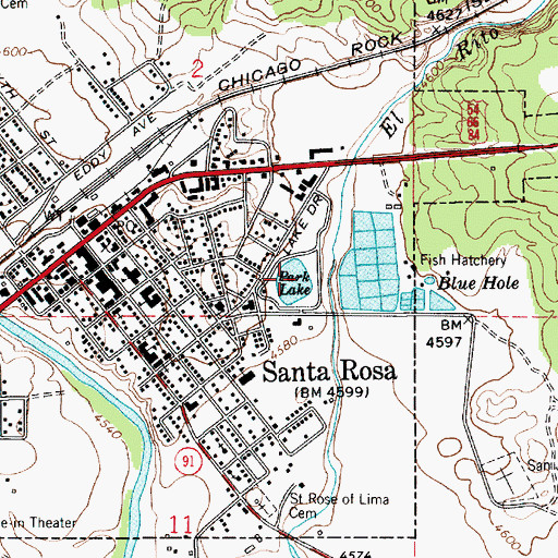 Topographic Map of Park Lake, NM