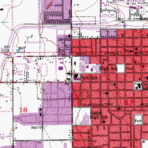 Topographic Map of Park School, NM
