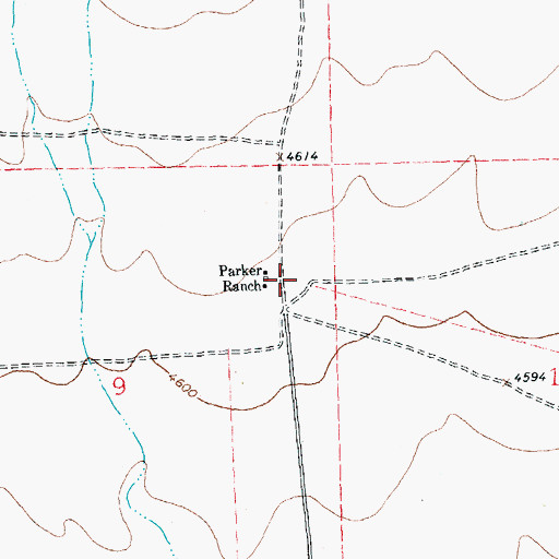 Topographic Map of Parker Ranch, NM