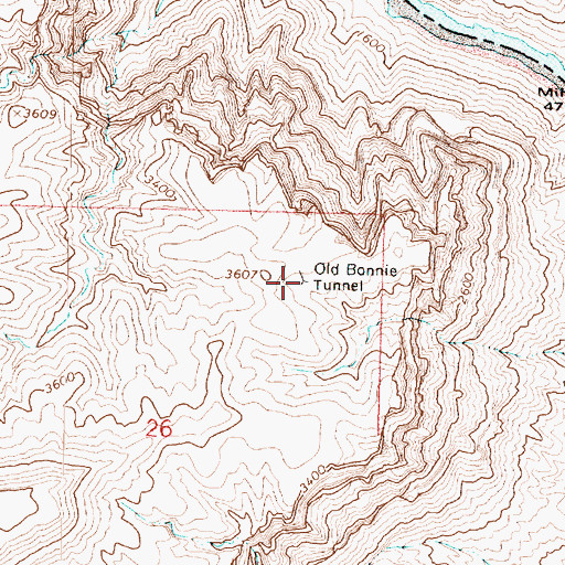 Topographic Map of Old Bonnie Tunnel, AZ