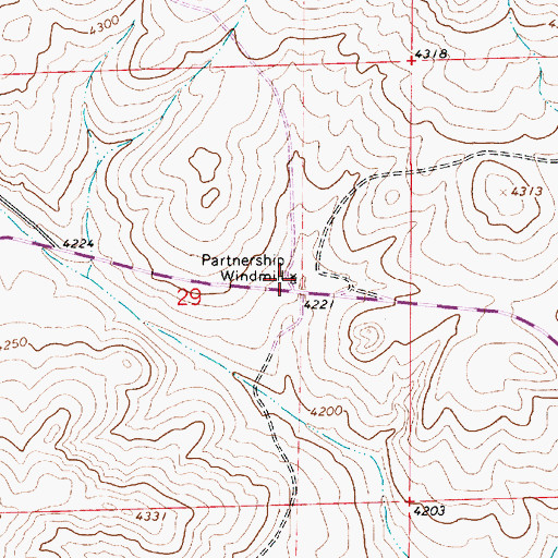 Topographic Map of Partnership Windmill, NM