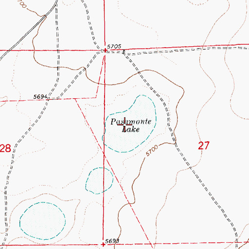 Topographic Map of Pasamonte Lake, NM