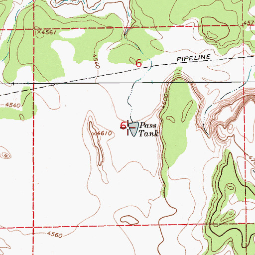 Topographic Map of Pass Tank, NM