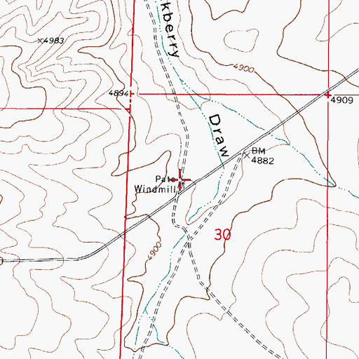 Topographic Map of Pate Windmill, NM