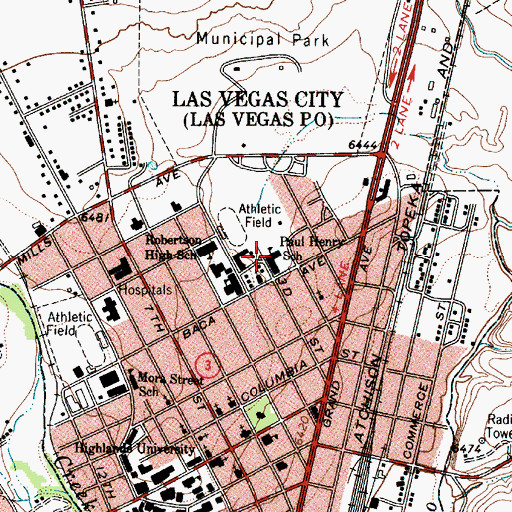 Topographic Map of Paul D Henry Elementary School, NM
