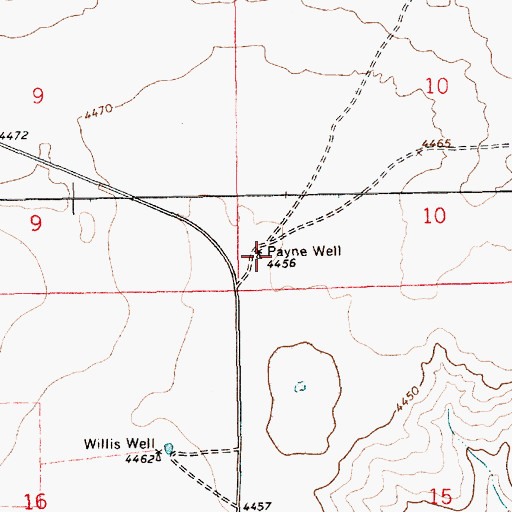 Topographic Map of Payne Well, NM
