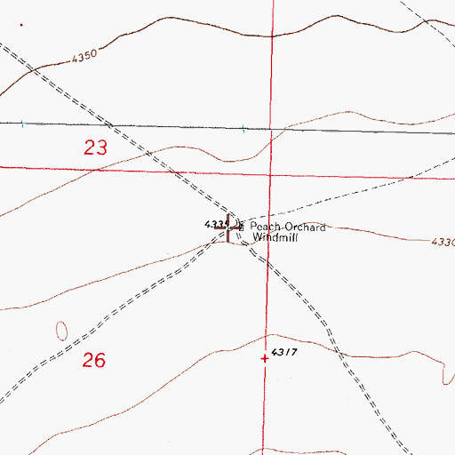 Topographic Map of Peach Orchard Windmill, NM