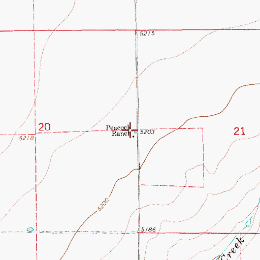Topographic Map of Peacock Ranch, NM