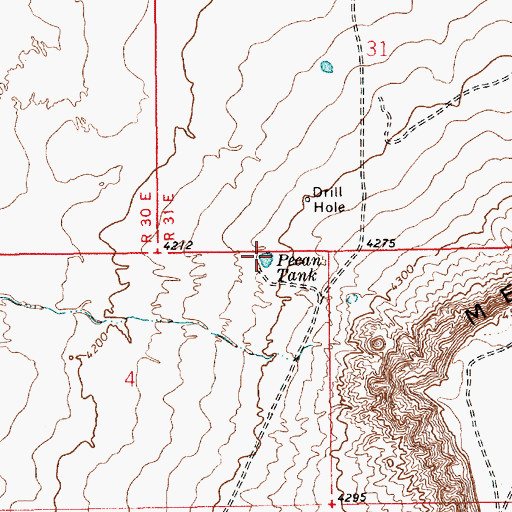 Topographic Map of Pecan Tank, NM