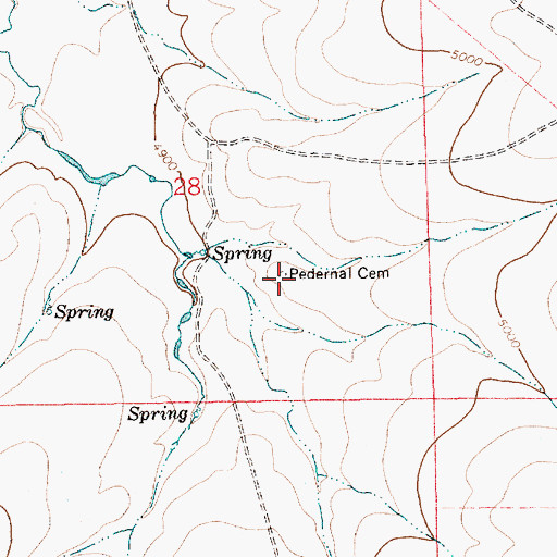 Topographic Map of Pedernal Cemetery, NM