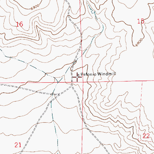 Topographic Map of Pefonio Windmill, NM