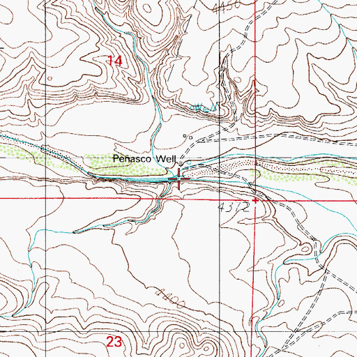 Topographic Map of Peasco Well, NM