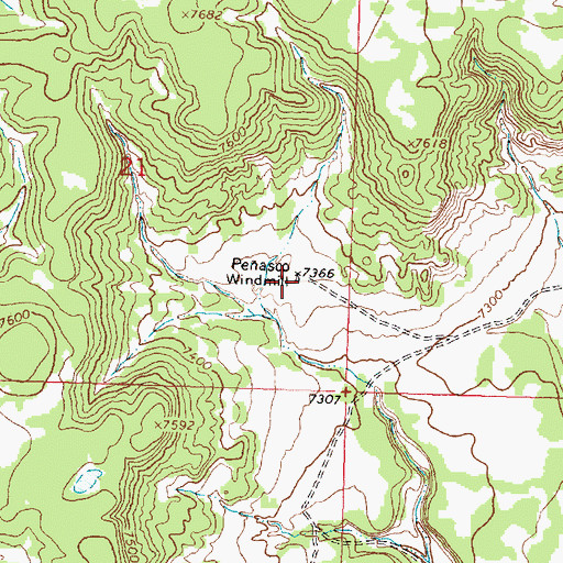 Topographic Map of Peasco Windmill, NM