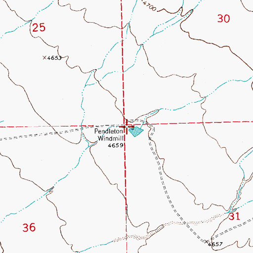 Topographic Map of Pendleton Windmill, NM