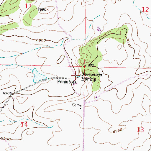 Topographic Map of Penistaja Spring, NM
