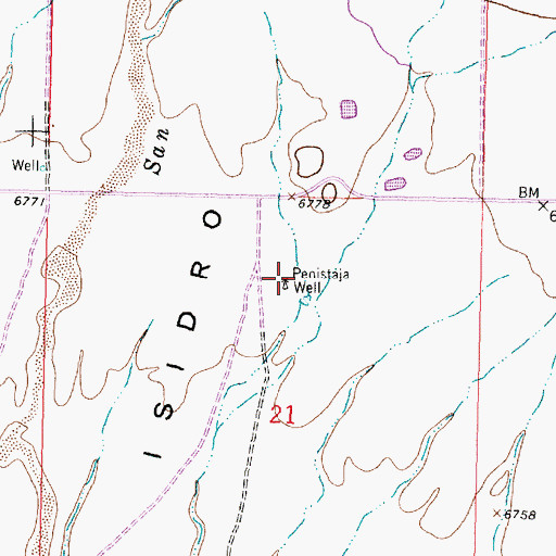 Topographic Map of Penistaja Well, NM