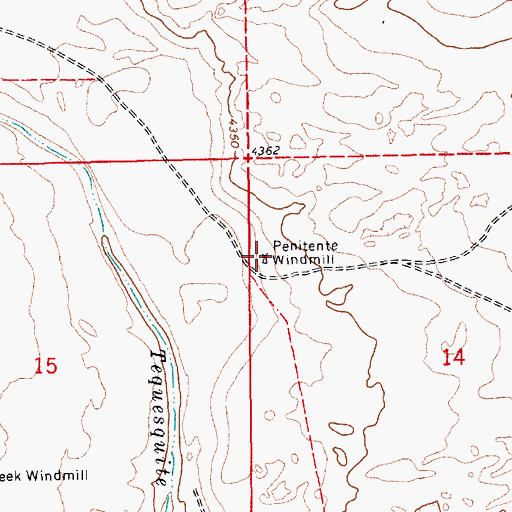 Topographic Map of Penitente Windmill, NM