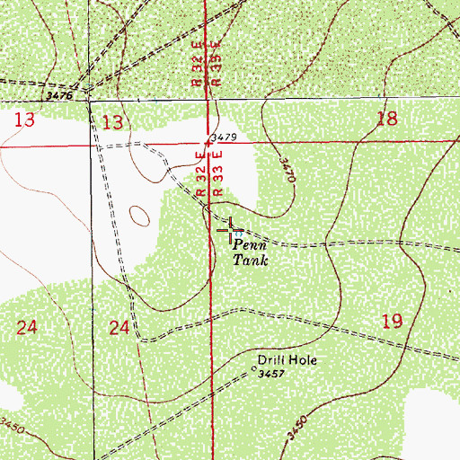 Topographic Map of Penn Tank, NM