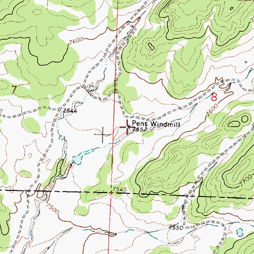 Topographic Map of Pens Windmill, NM