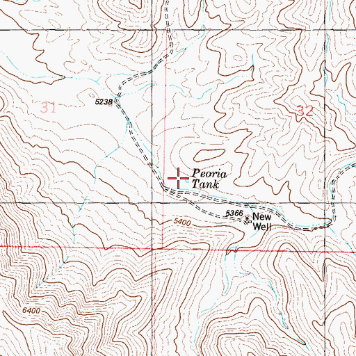 Topographic Map of Peoria Tank, NM