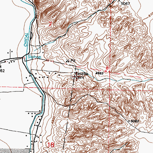 Topographic Map of Peralta Cemetery, NM