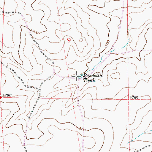 Topographic Map of Percella Tank, NM