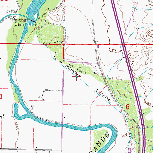 Topographic Map of Percha Lateral, NM