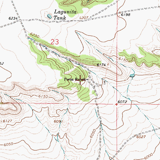 Topographic Map of Perez Ranch, NM