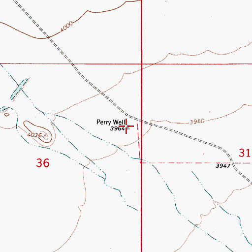 Topographic Map of Perry Well, NM