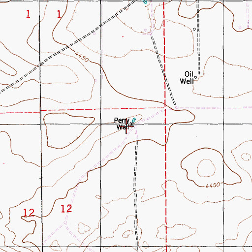 Topographic Map of Perry Well, NM