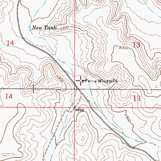 Topographic Map of Perry Windmill, NM