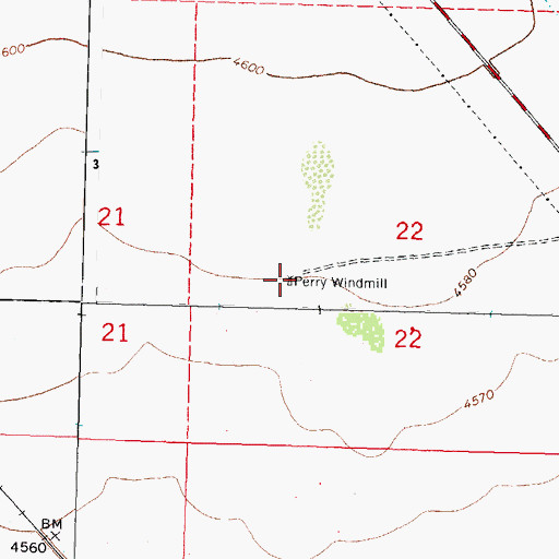Topographic Map of Perry Windmill, NM