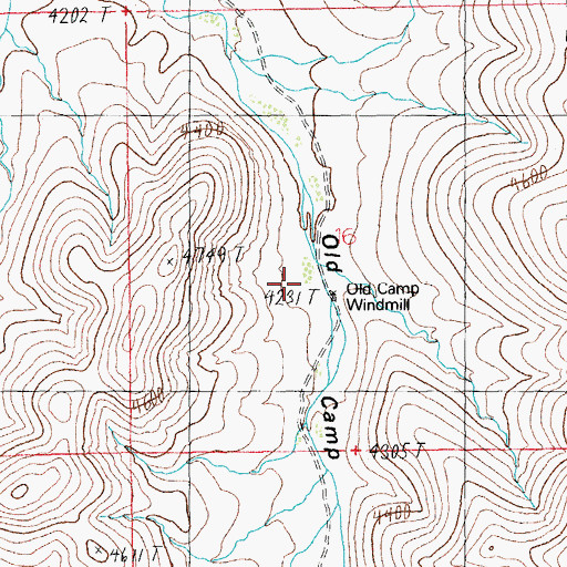 Topographic Map of Old Camp, AZ