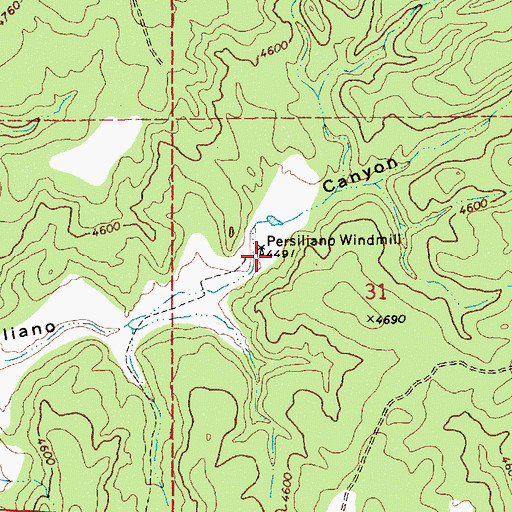 Topographic Map of Persiliano Windmill, NM
