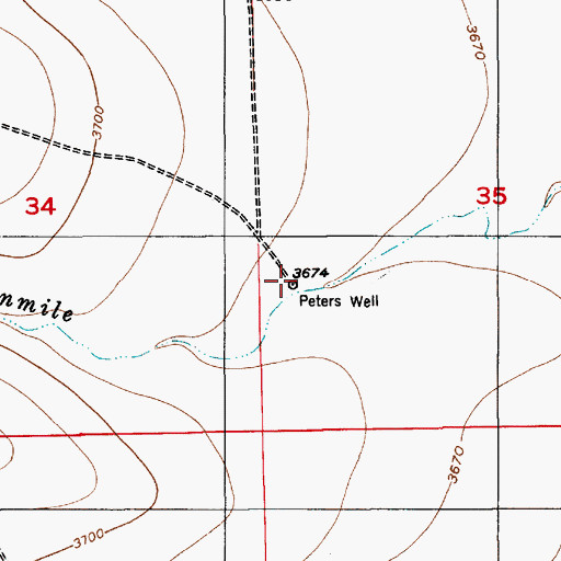 Topographic Map of Peters Well, NM