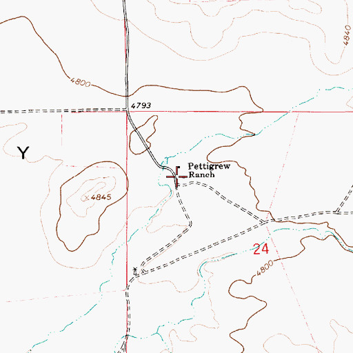 Topographic Map of Pettigrew Ranch, NM