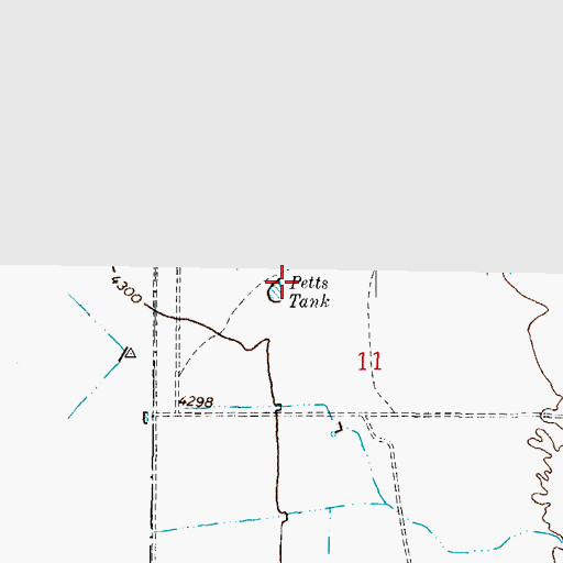Topographic Map of Petts Tank, NM